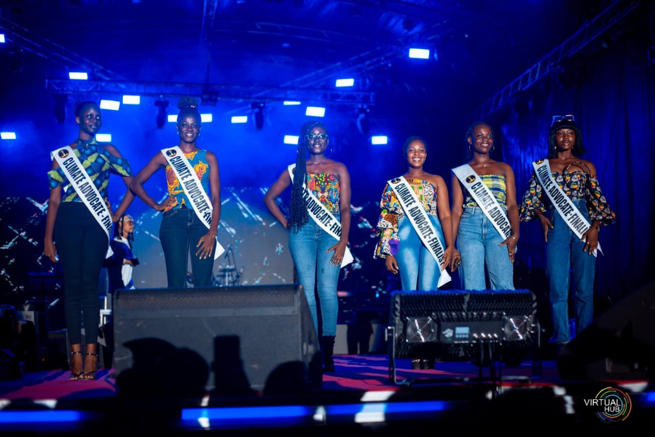 Climate advocates speaking on stage at Hoodtalk