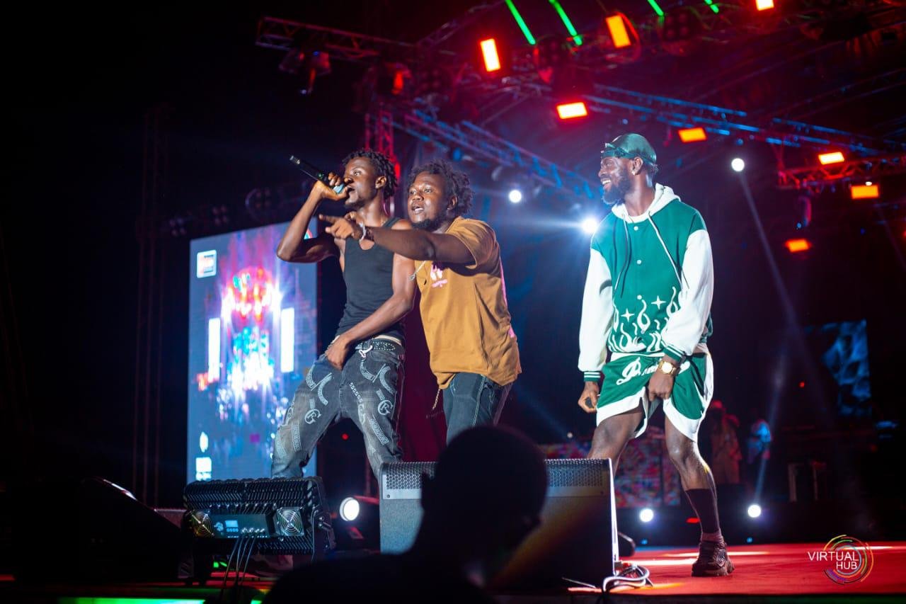 Musicians performing on stage at Hoodtalk